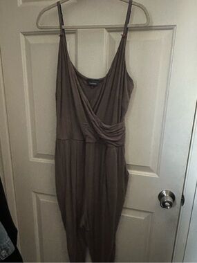 1XL - ModCloth GREY Slicker Than Your Average Jumpsuit
